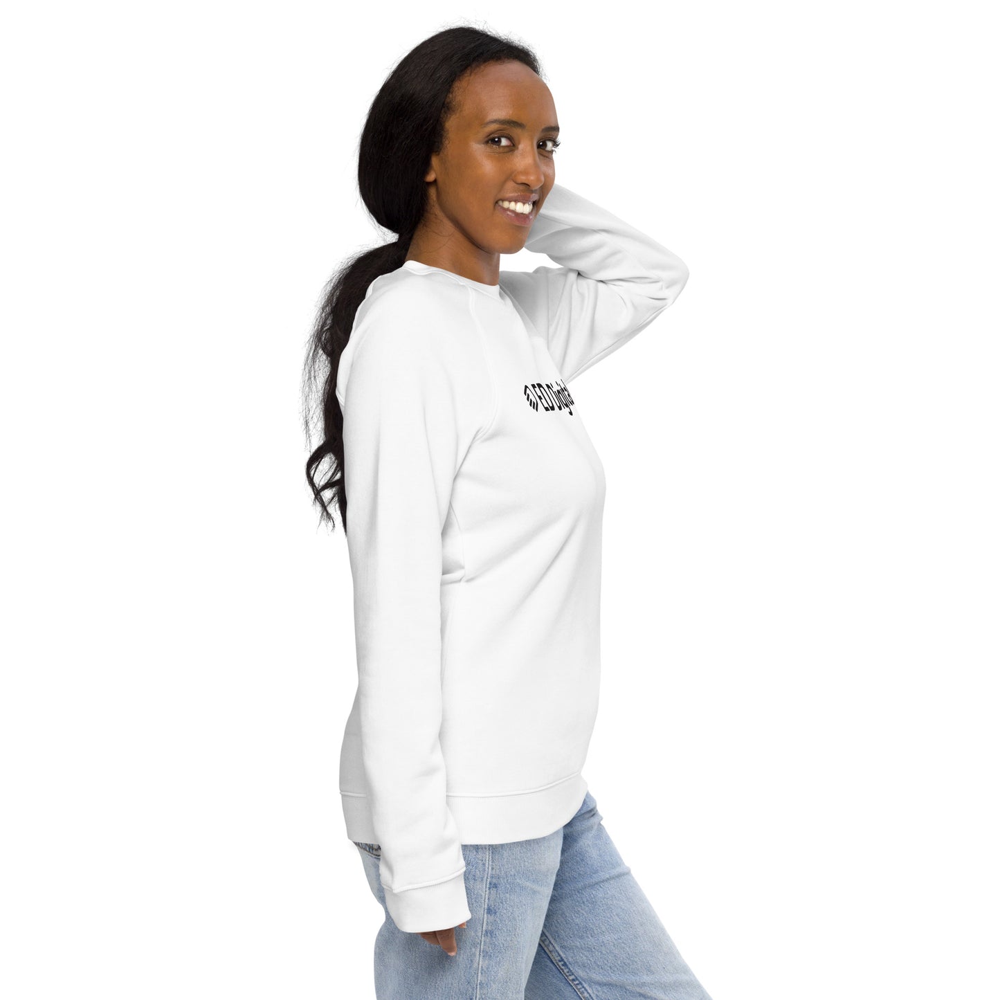 White Long Sleeve Shirt with Black Logo