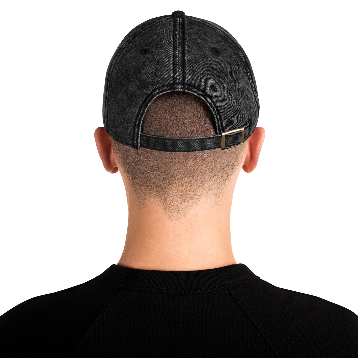 Black Denim Visor with White Logo