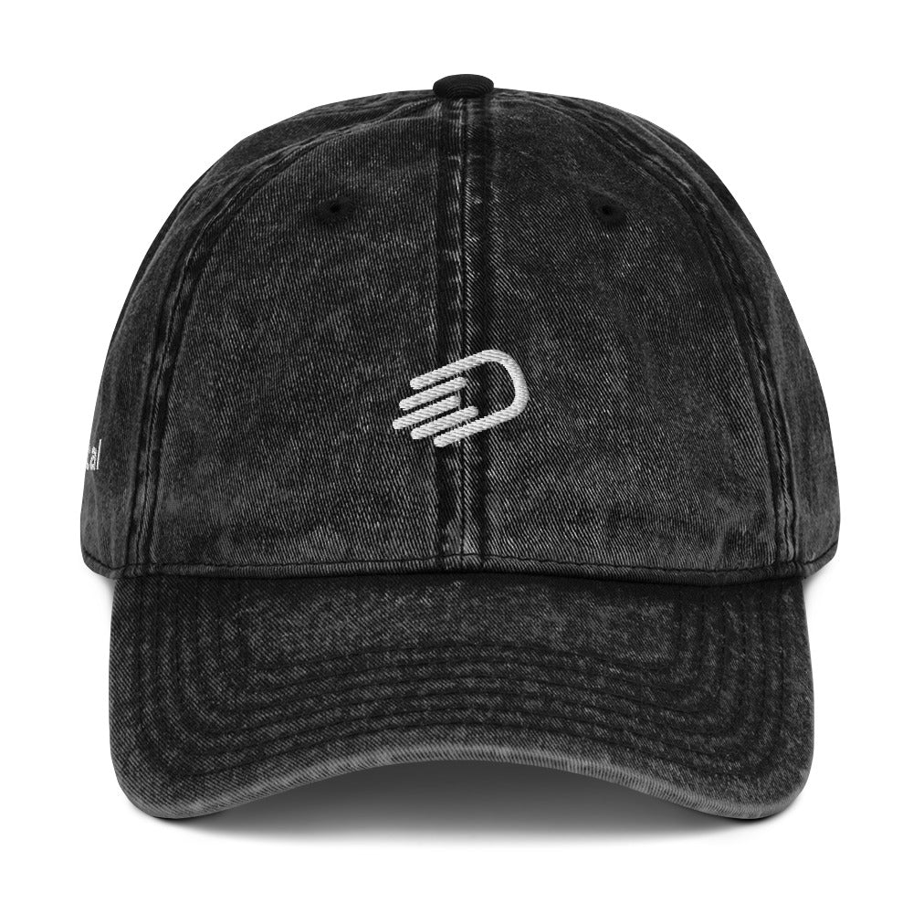 Black Denim Visor with White Logo