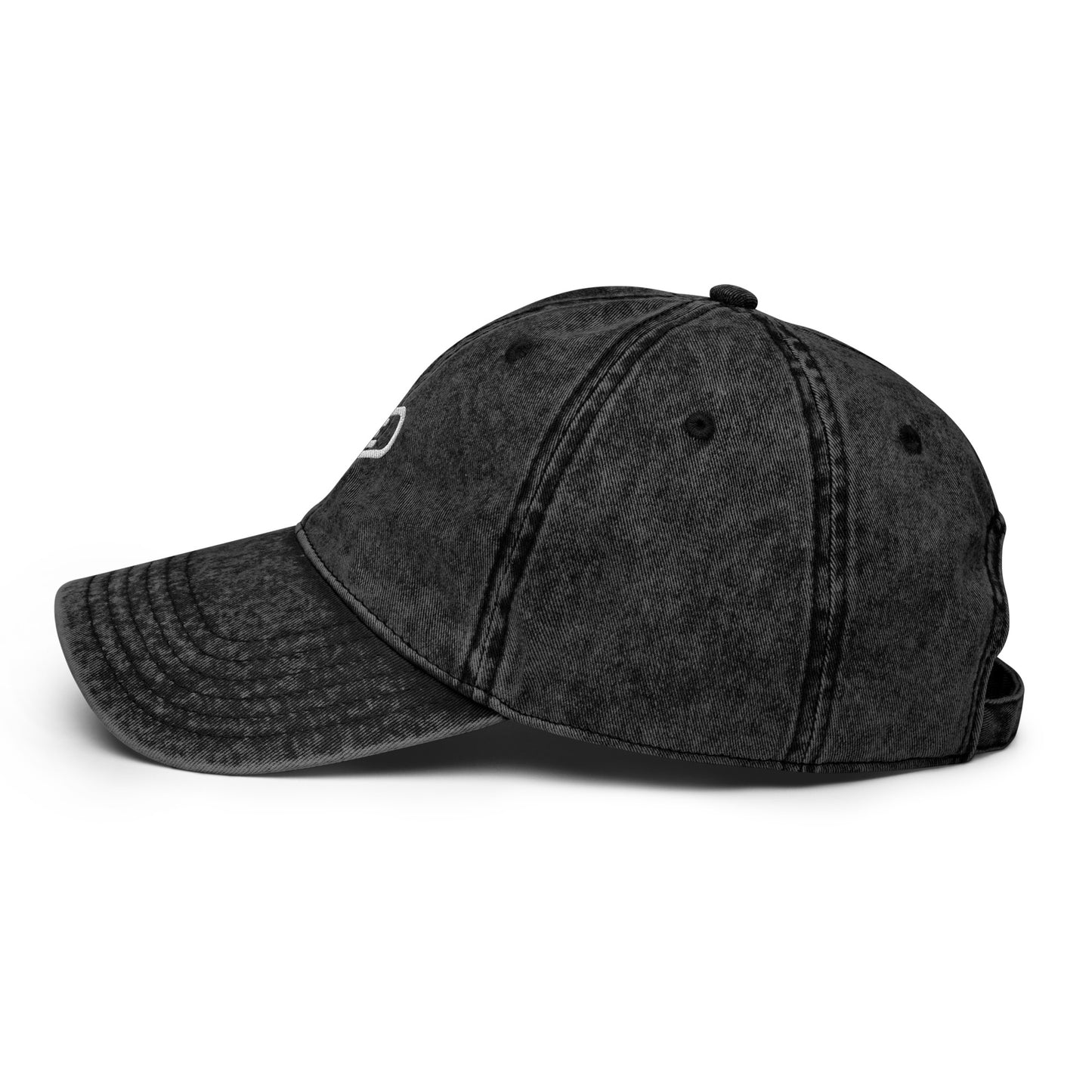 Black Denim Visor with White Logo