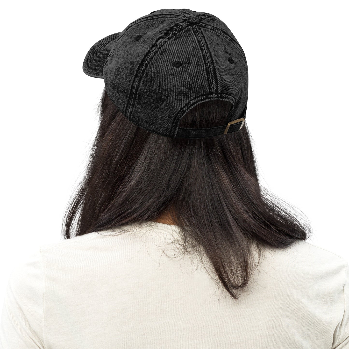 Black Denim Visor with White Logo