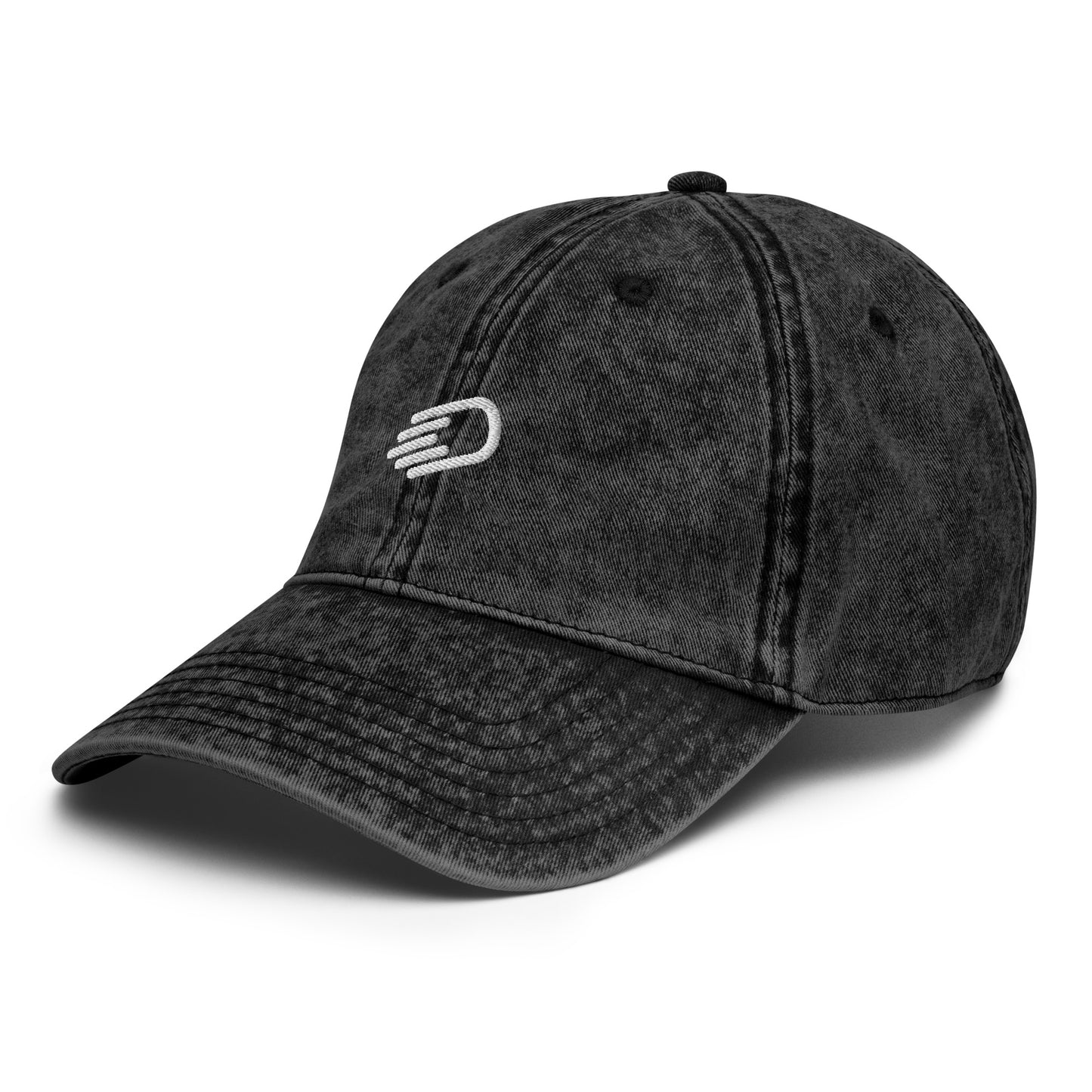 Black Denim Visor with White Logo
