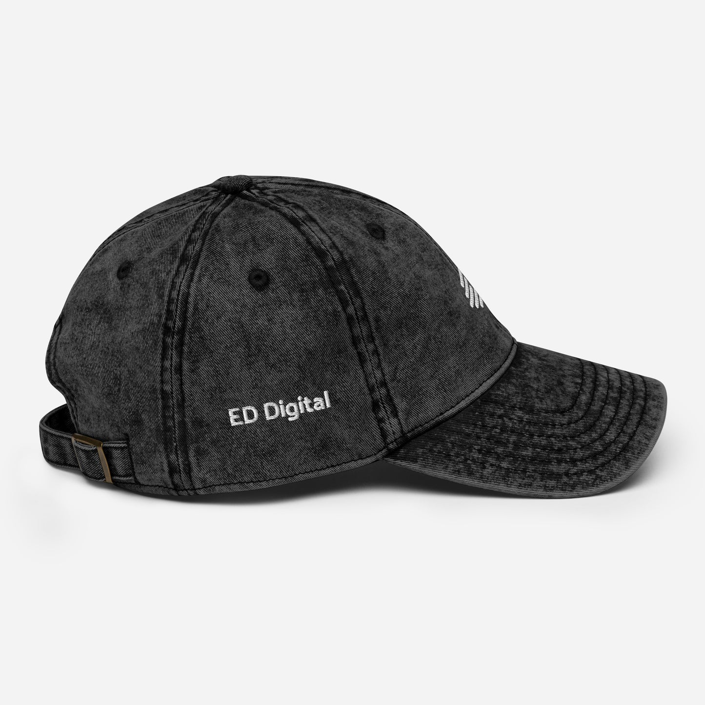 Black Denim Visor with White Logo
