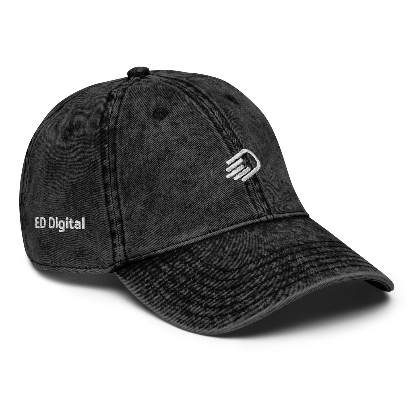 Black Denim Visor with White Logo