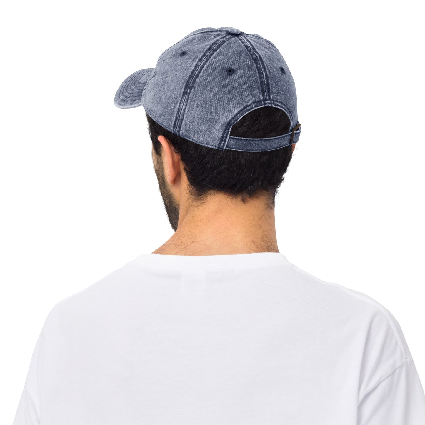 Blue Denim Visor with White Logo