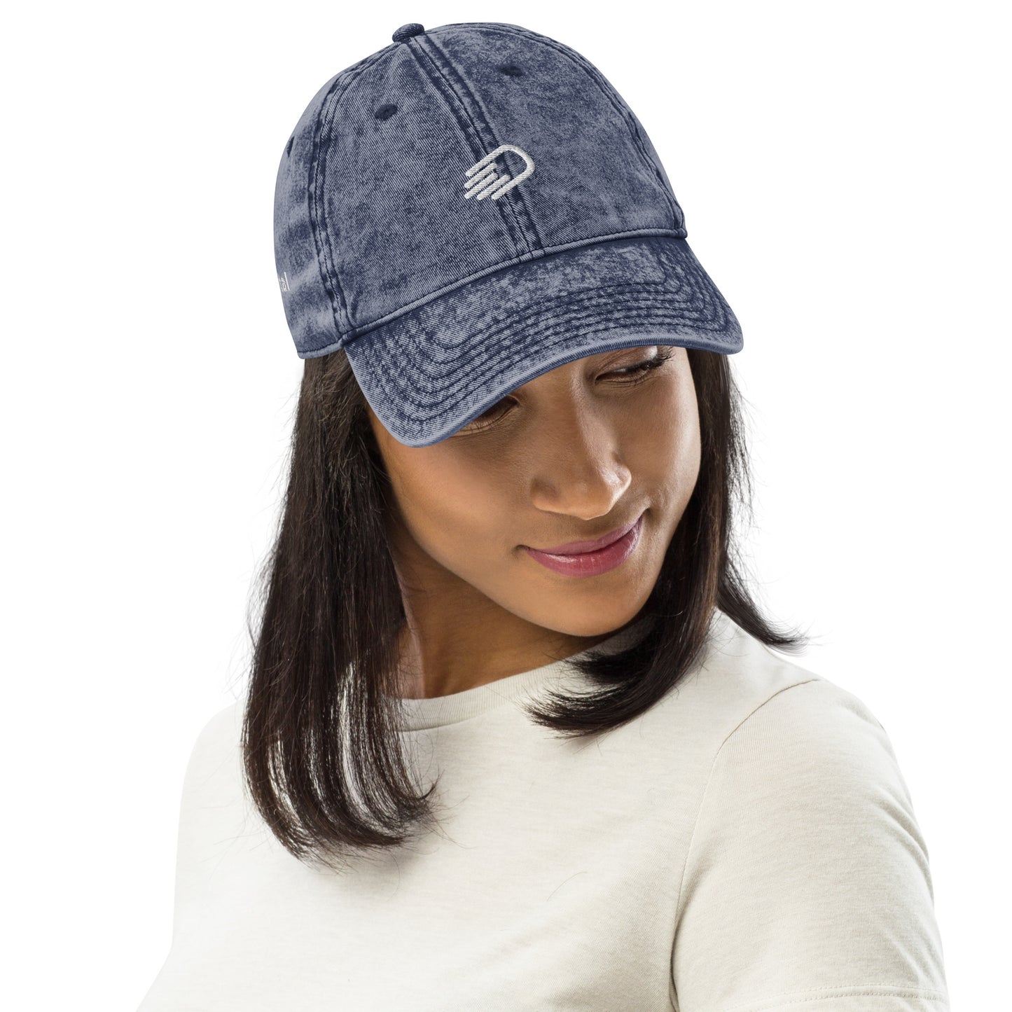 Blue Denim Visor with White Logo