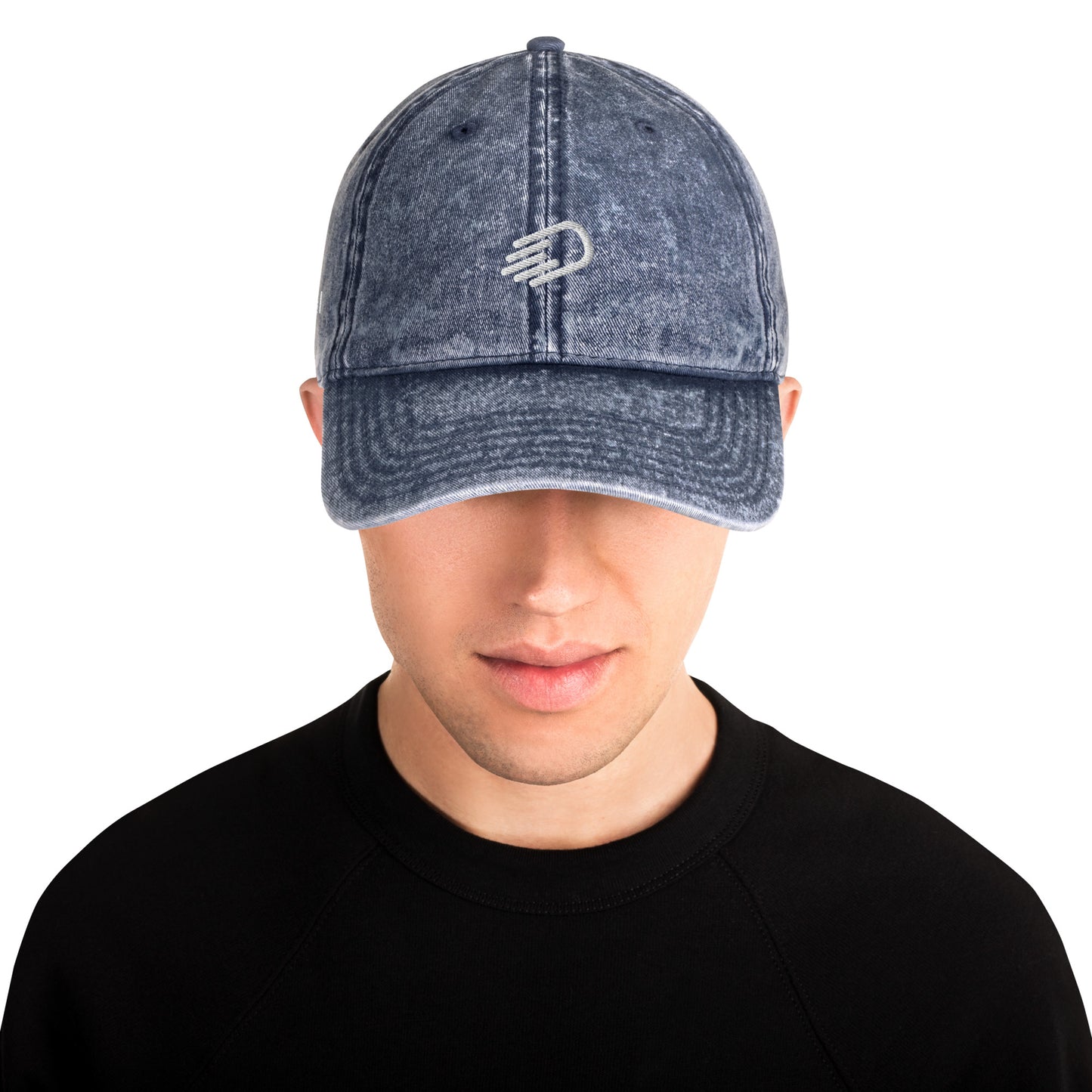 Blue Denim Visor with White Logo