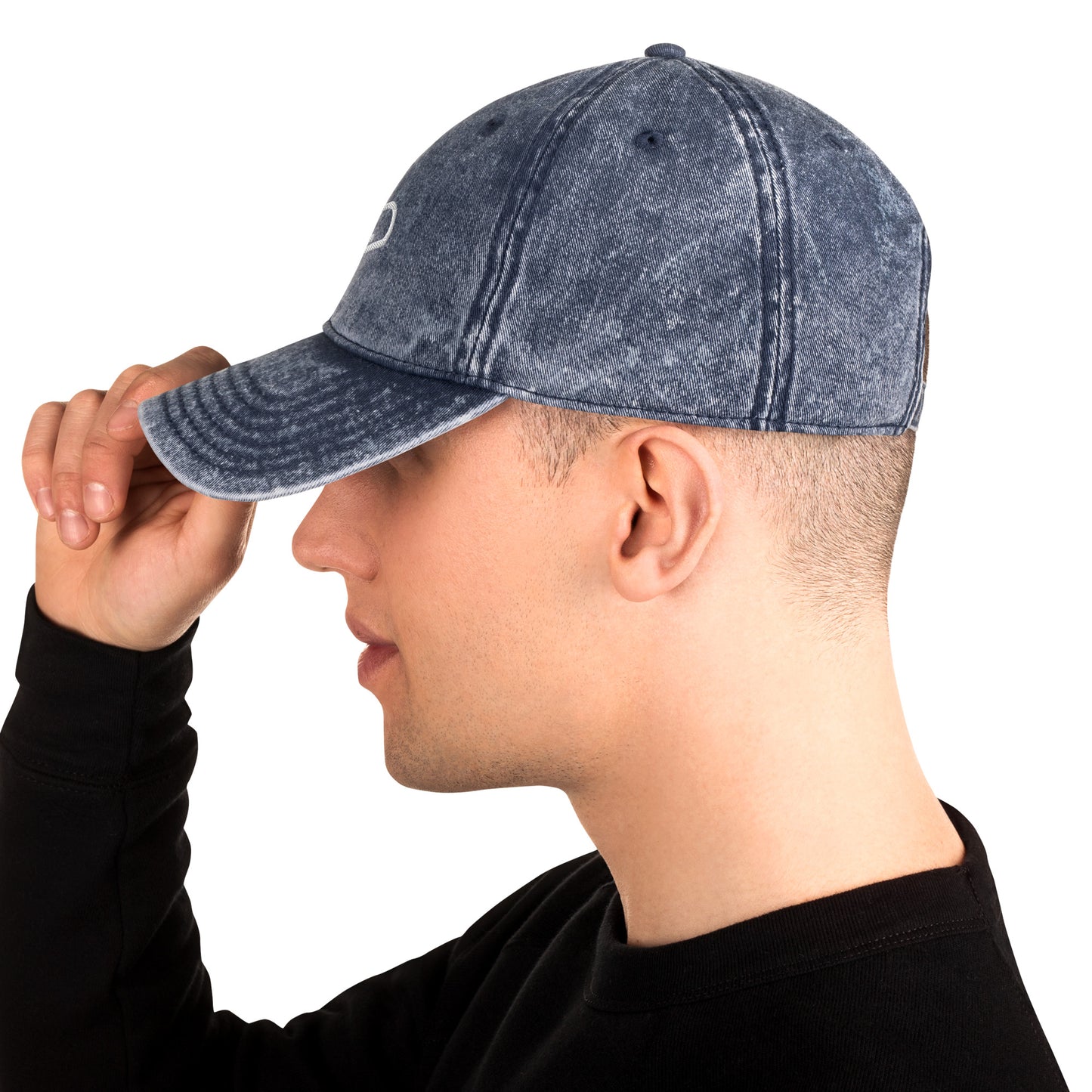Blue Denim Visor with White Logo