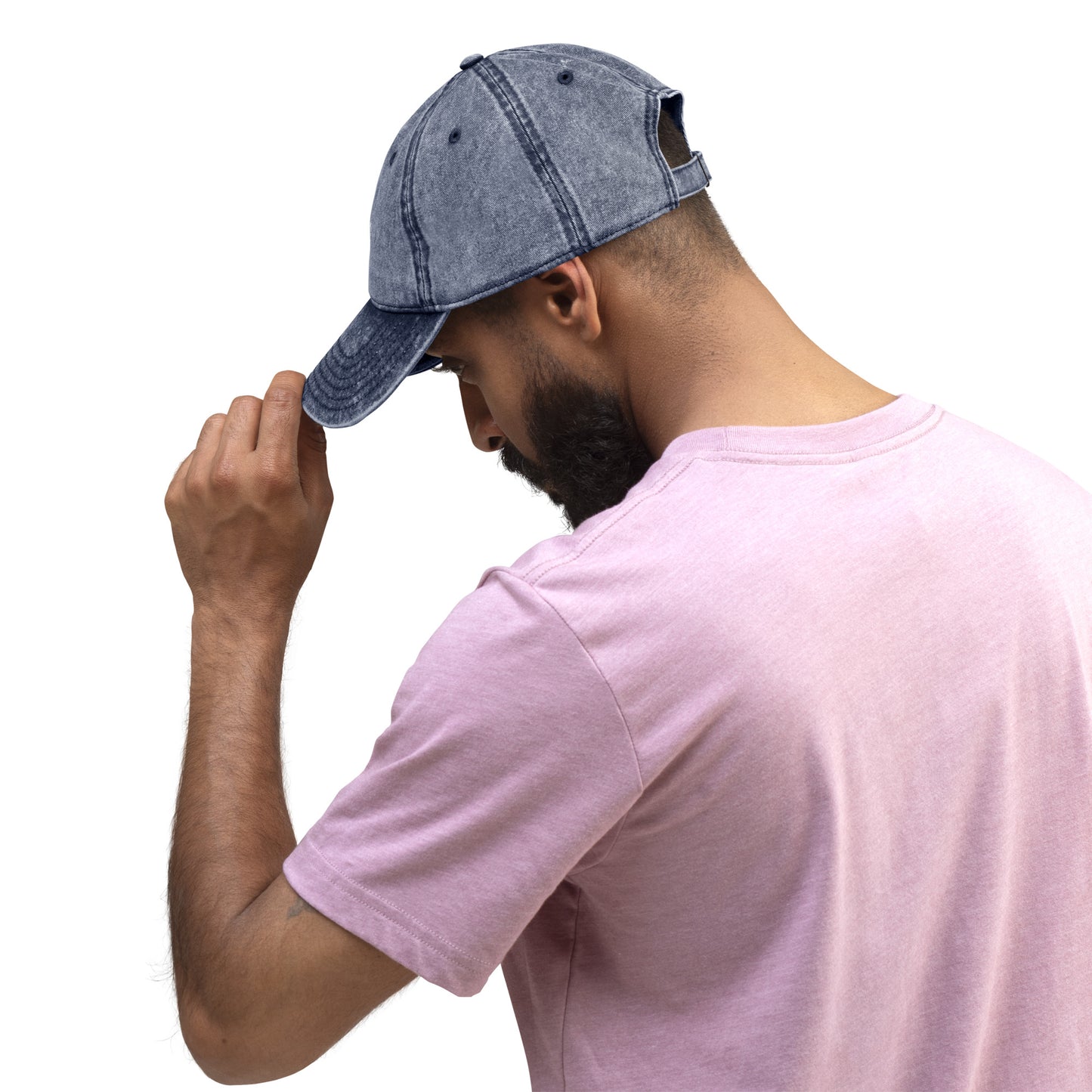 Blue Denim Visor with White Logo