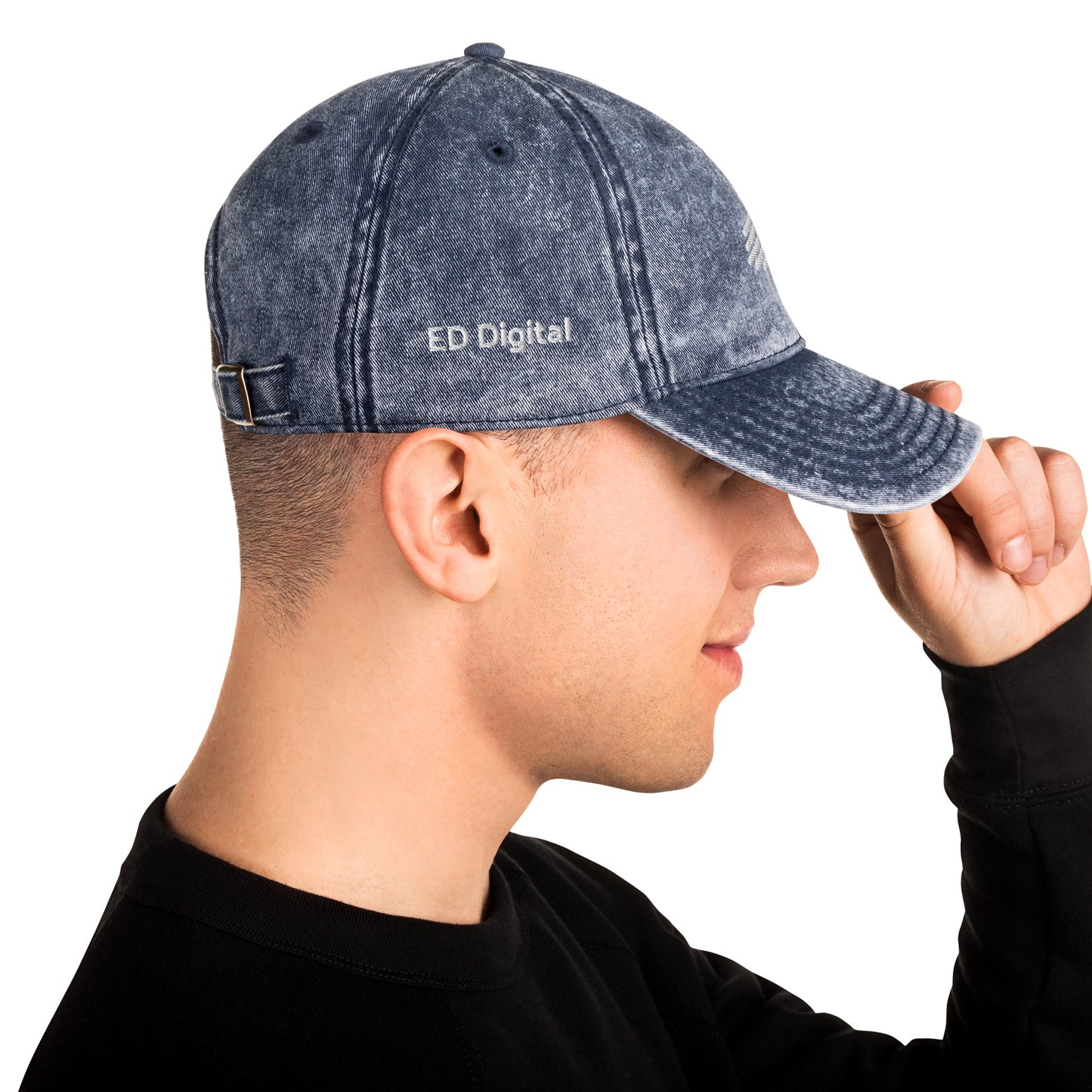 Blue Denim Visor with White Logo