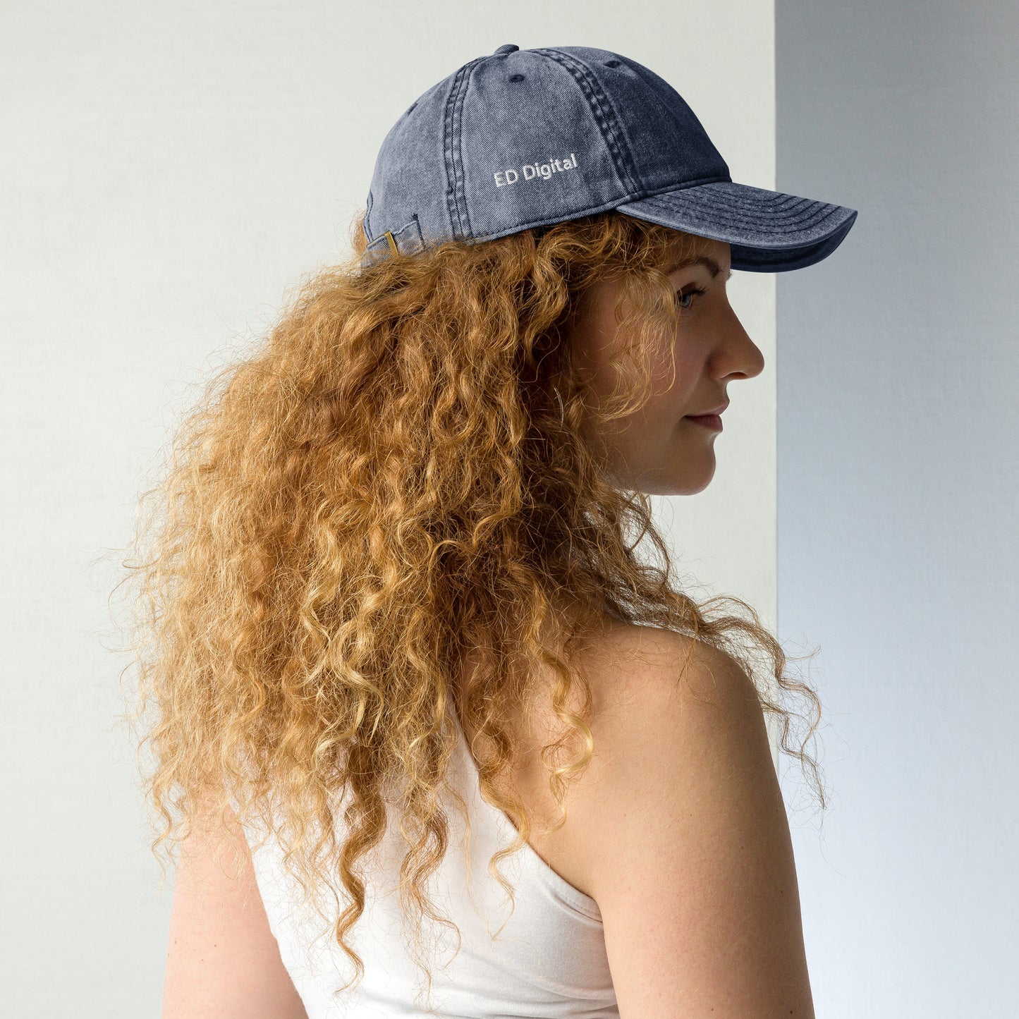 Blue Denim Visor with White Logo