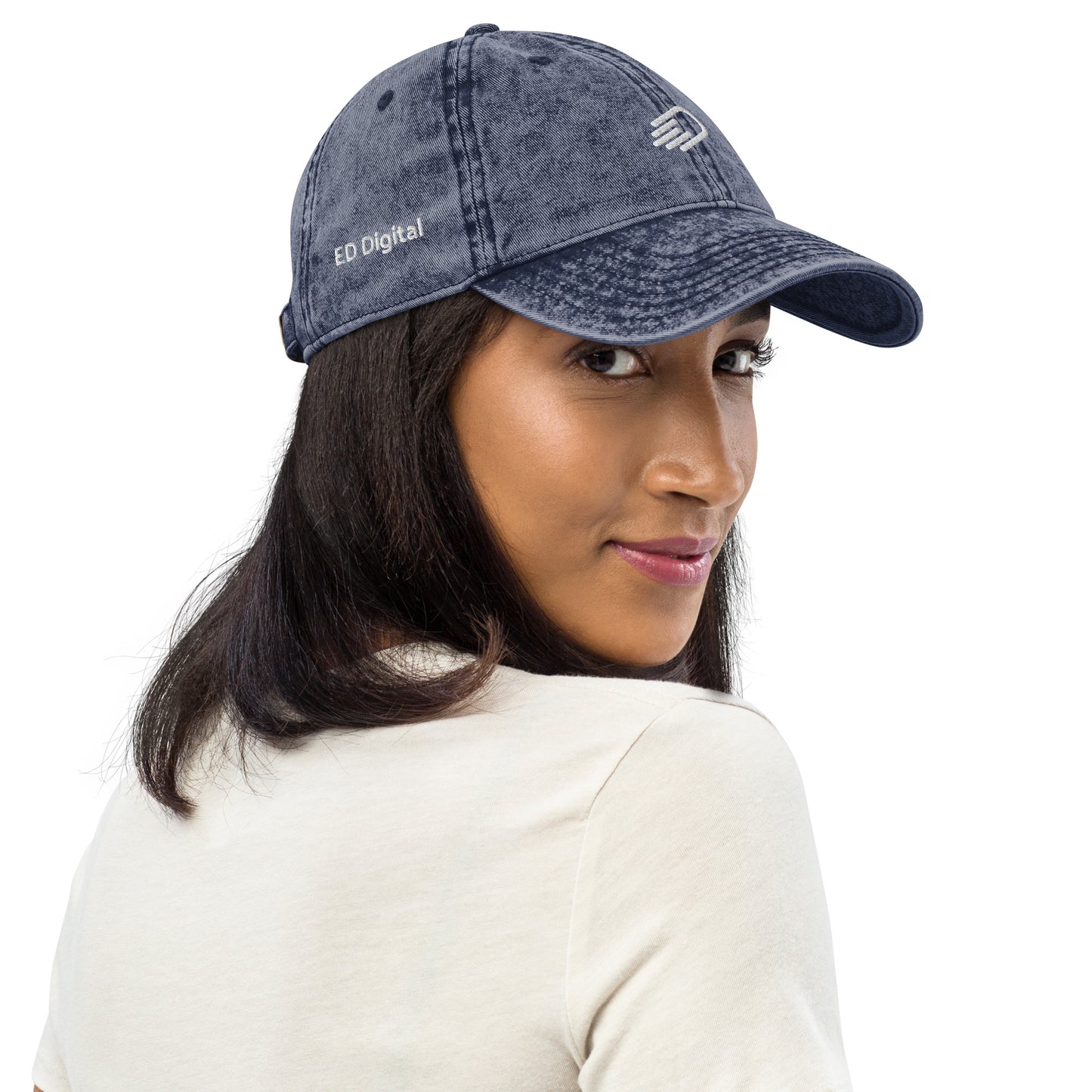 Blue Denim Visor with White Logo