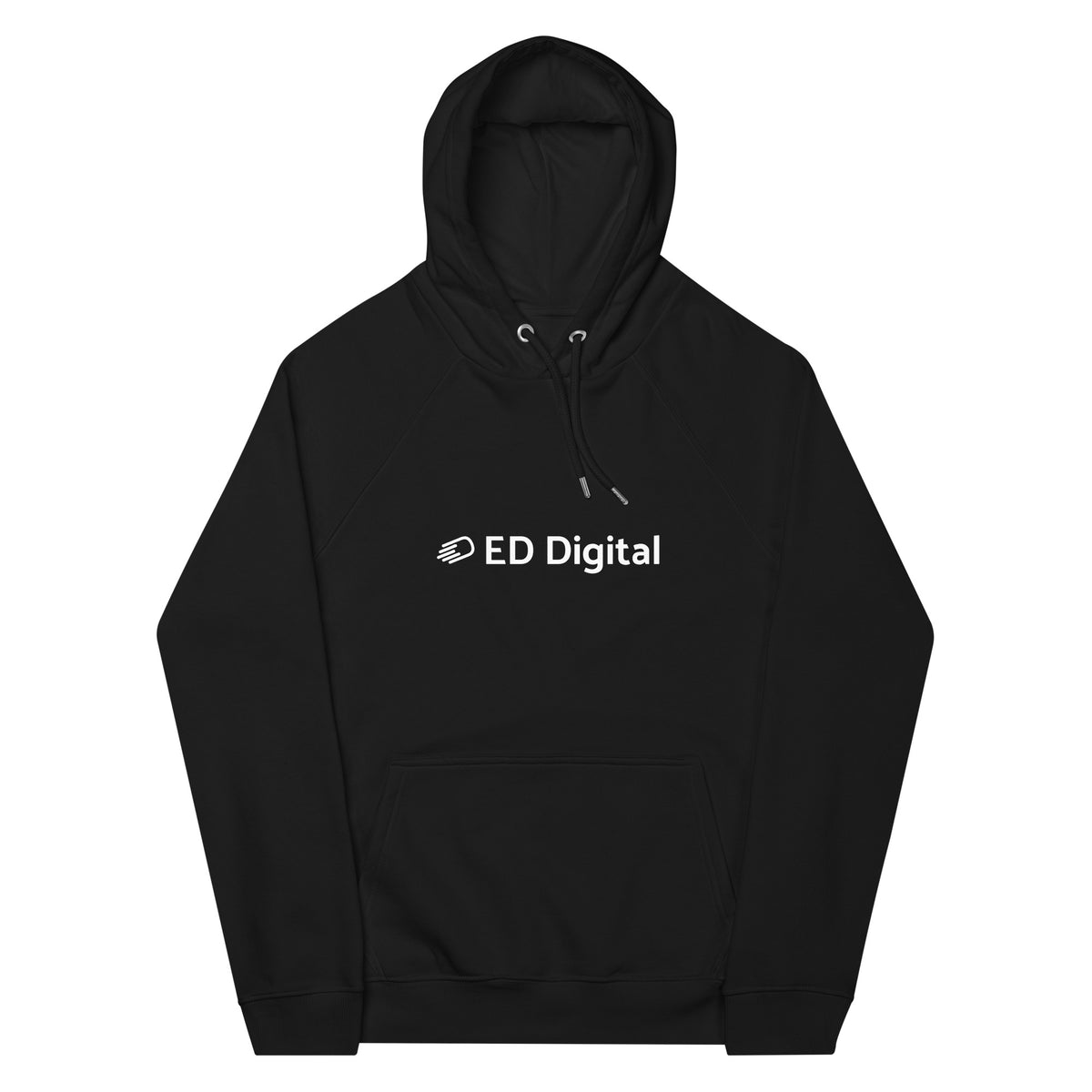 Hoodie Negro con Logo Blanco