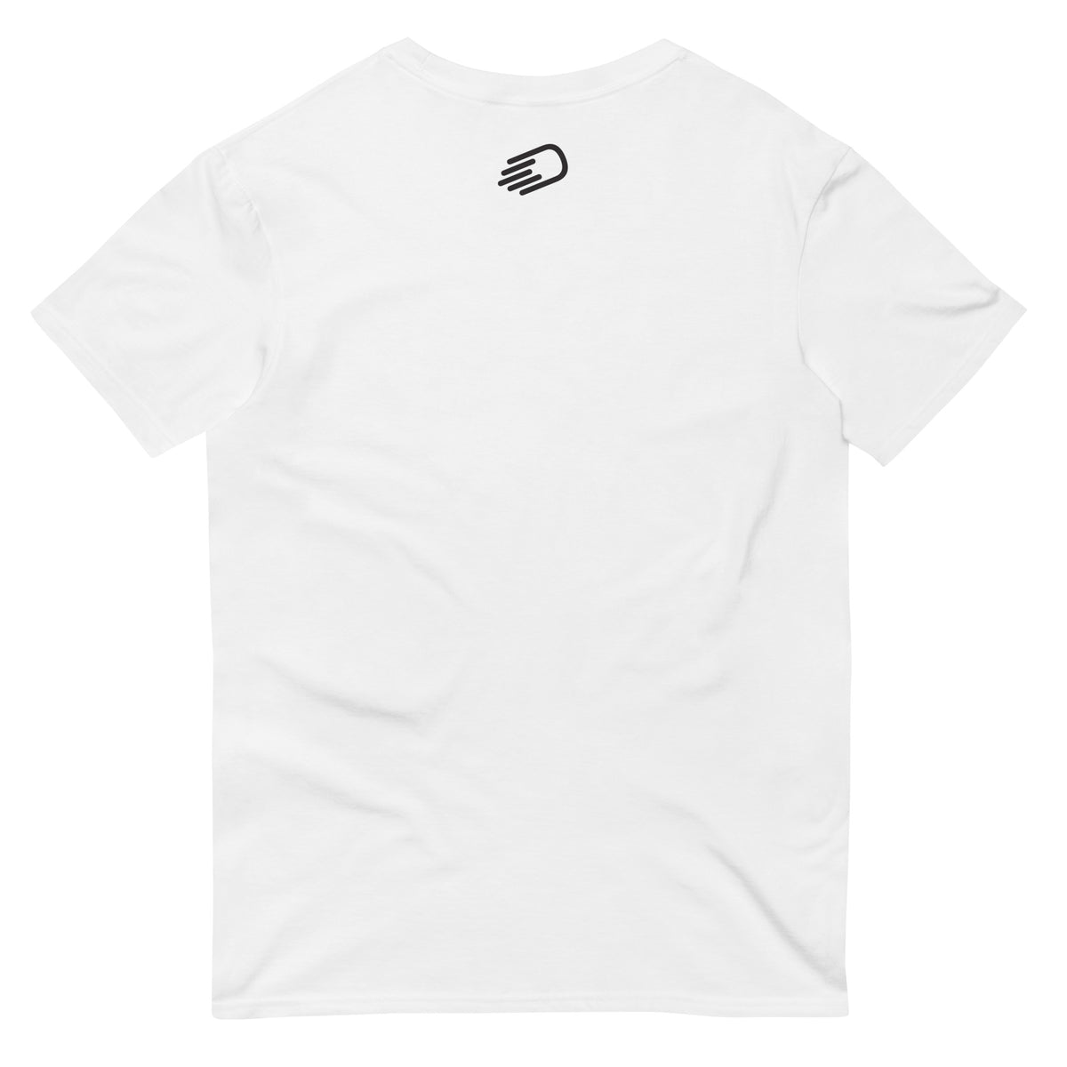 White Short-Sleeve T-Shirt with Black Logo