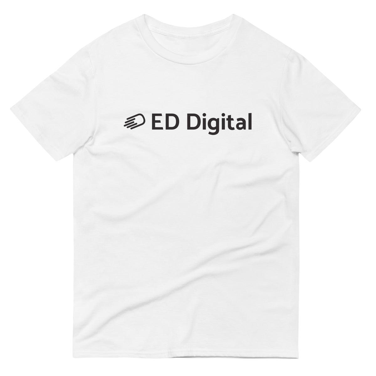 White Short-Sleeve T-Shirt with Black Logo