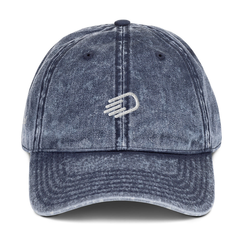 Gorra Azul de Mahón con Logo Blanco